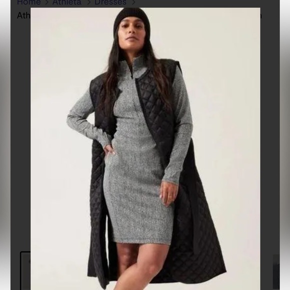 Athleta Delancey Textured Dress-Braiden Black NWT - Picture 3 of 13